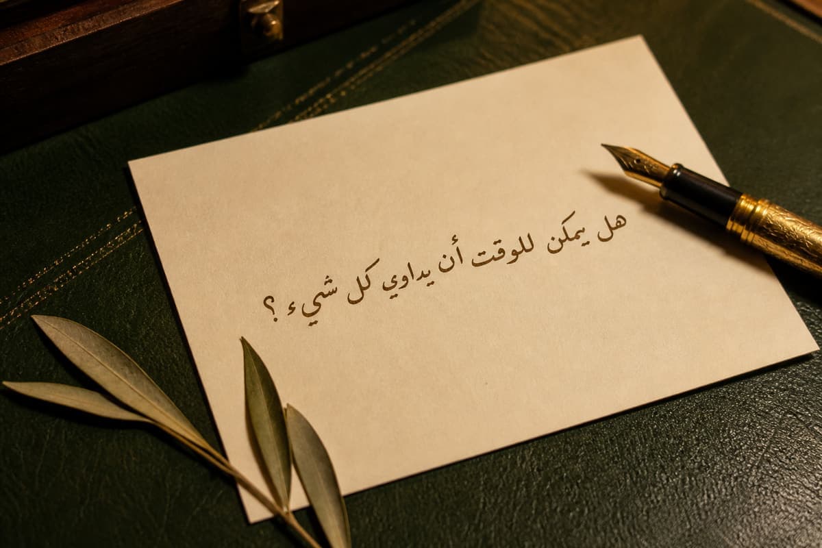 بطاقة سؤال مكتوبة بخط اليد